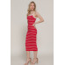 Straight Neck Stripe Spring Sweater Dress