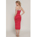 Straight Neck Stripe Spring Sweater Dress