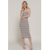 Straight Neck Stripe Spring Sweater Dress