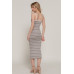 Straight Neck Stripe Spring Sweater Dress