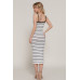 Straight Neck Stripe Spring Sweater Dress