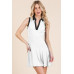 Contrast Collar Drop Waist Tennis Mini Dress
