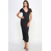 Double V-neck Ribbed Maxi Dress