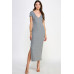 Double V-neck Ribbed Maxi Dress