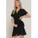 Button Down Side Bow Linen Effect Mini Dress