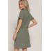 Button Down Side Bow Linen Effect Mini Dress