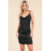 All Around Ruching Double Layered Open Back Dress