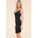 All Around Ruching Double Layered Open Back Dress