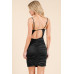 All Around Ruching Double Layered Open Back Dress