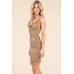 All Around Ruching Double Layered Open Back Dress
