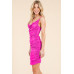 All Around Ruching Double Layered Open Back Dress