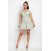 Ruffled Floral Puff Sleeve Dress