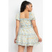 Ruffled Floral Puff Sleeve Dress