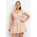 Ruffled Floral Puff Sleeve Dress