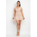 Ruffled Floral Puff Sleeve Dress