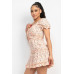 Ruffled Floral Puff Sleeve Dress