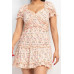 Ruffled Floral Puff Sleeve Dress
