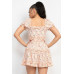 Ruffled Floral Puff Sleeve Dress
