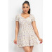 Ruffled Floral Puff Sleeve Dress