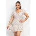 Ruffled Floral Puff Sleeve Dress