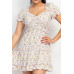Ruffled Floral Puff Sleeve Dress