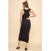 Arrow Sleeve Detail Rib Midi Dress