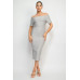 Off Shoulder Zippered Bodycon Dress