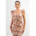 Strech Poplin Print Mini Dress