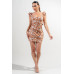 Strech Poplin Print Mini Dress