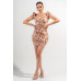 Strech Poplin Print Mini Dress
