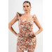 Strech Poplin Print Mini Dress
