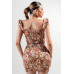 Strech Poplin Print Mini Dress
