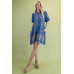 Paisley Embroidered Round Neck Mini Dress With Short Puff Sleeves