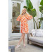 Geometric Print Loose Fit Mini Dress With Gathered Balloon Sleeves