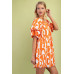 Geometric Print Loose Fit Mini Dress With Gathered Balloon Sleeves