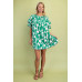 Geometric Print Loose Fit Mini Dress With Gathered Balloon Sleeves