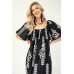 Printed Midi Dress With Short Puff Sleeves