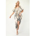 Printed Midi Dress With Short Puff Sleeves