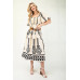 Printed Midi Dress With Short Puff Sleeves