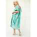 Printed Midi Dress With Short Puff Sleeves