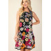 3d Floral Embroidered Sleeveless Mini Dress