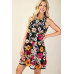 3d Floral Embroidered Sleeveless Mini Dress