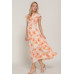 Ruffl Slv Smocked Floral Print Dresss