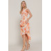 Ruffl Slv Smocked Floral Print Dresss