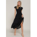 Ruffle Slv Smocked Solid Tired Dress