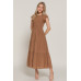 Ruffle Slv Smocked Solid Tired Dress