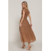 Ruffle Slv Smocked Solid Tired Dress