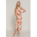 Floral Print Ruffle Slip Midi Dress
