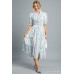 Vibrant Ruffle Smocked Midi Dress