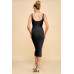Scoop Neck Rib Linning Double Layered Tank Dress